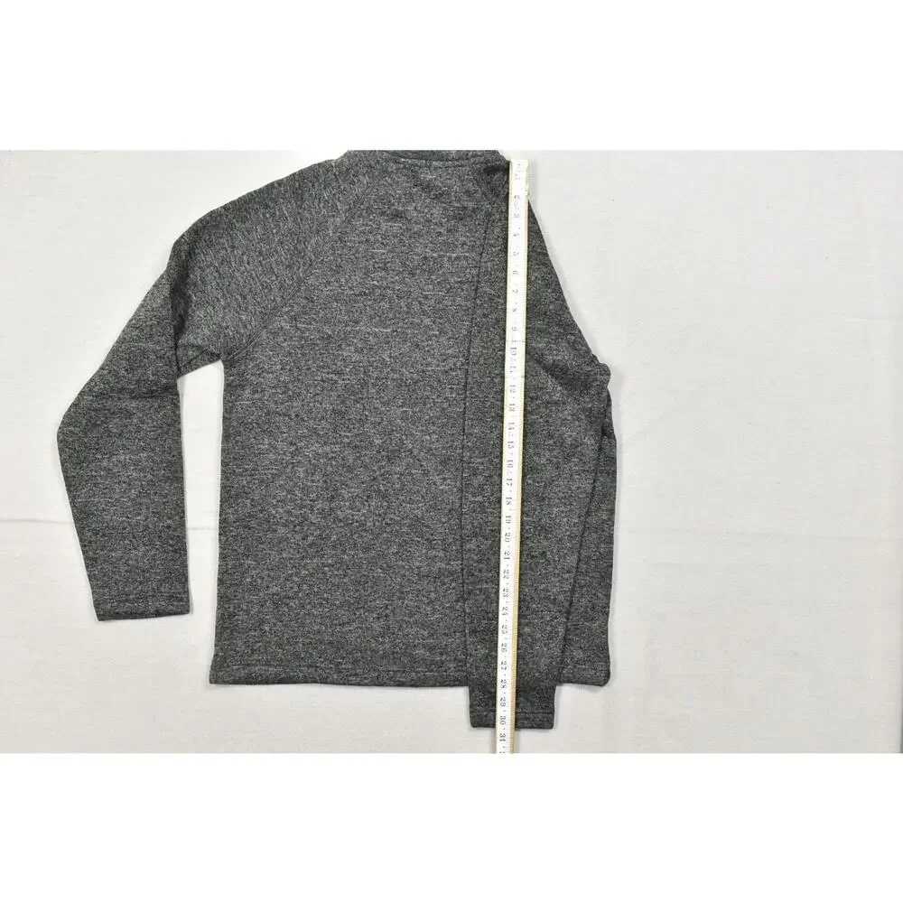 Eddie Bauer Men's Size M Gray Heather Fleece 1/4 Zip Pullover Sweater Chest Pock - Picture 4 of 8